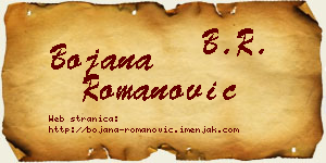 Bojana Romanović vizit kartica